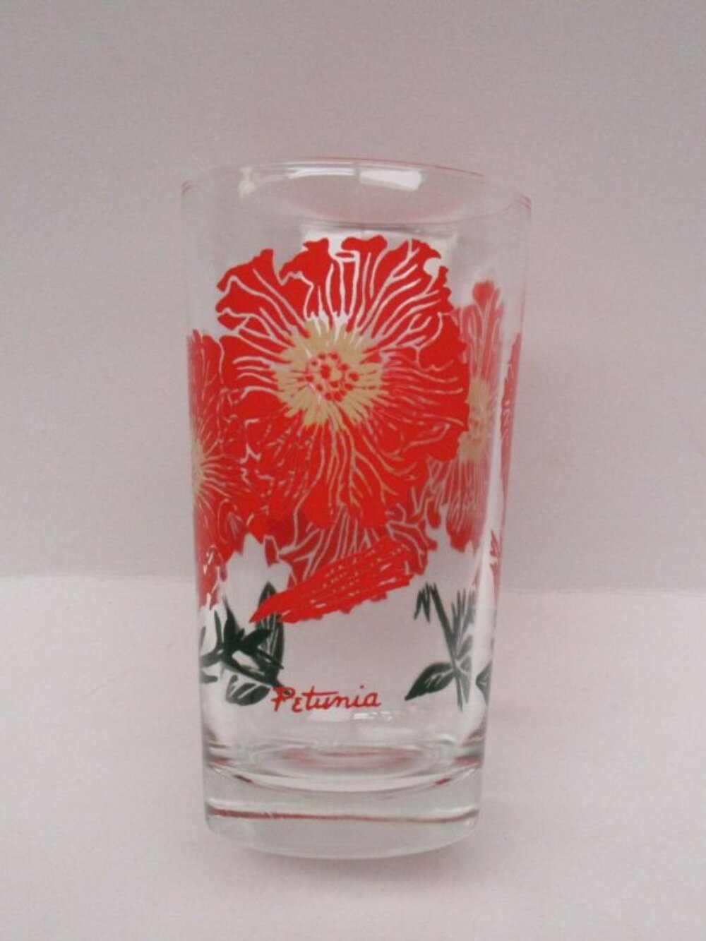 Boscul Vintage Red PETUNIA 5 Inch High Peanut Butter Water Glass